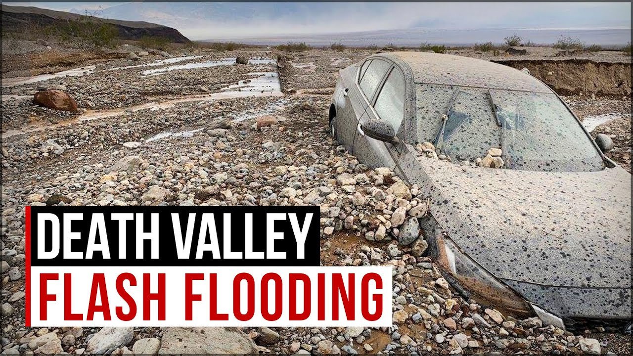 Humans - Hostages of the elements. Planet in peril. Flood in Death Valley