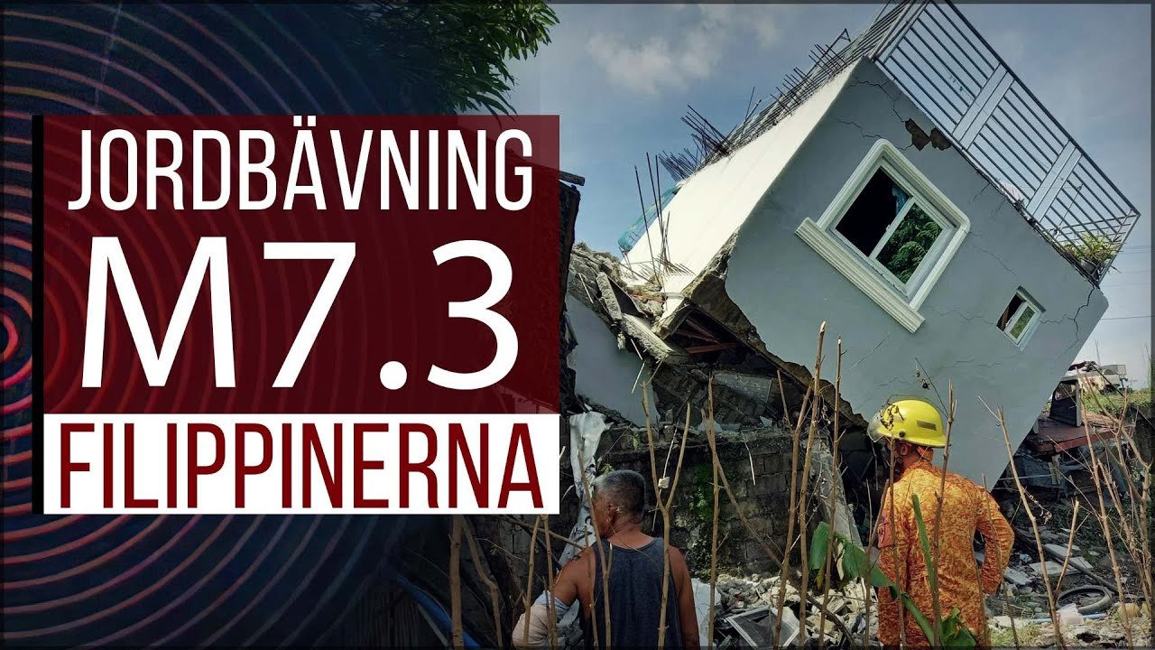 Hemsk jordbävning M7.3 i Filippinerna