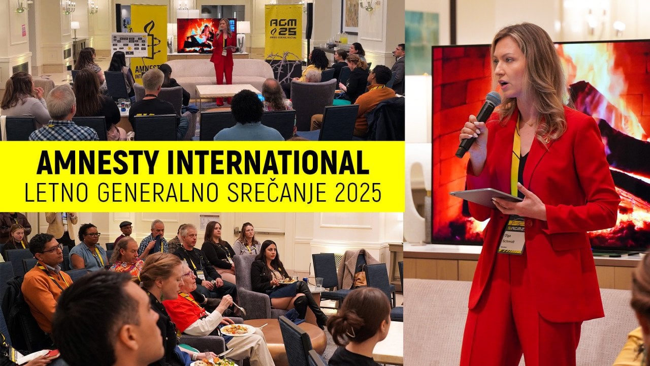 Predsednica Ustvarjalne družbe je na letnem srečanju Amnesty International 2025 spregovorila o grožnjah nacionalni varnosti