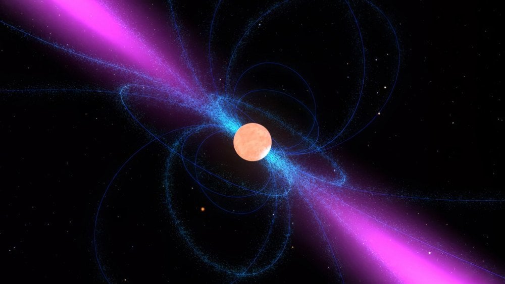 Electromagnetic interaction, pulsar, space, physics