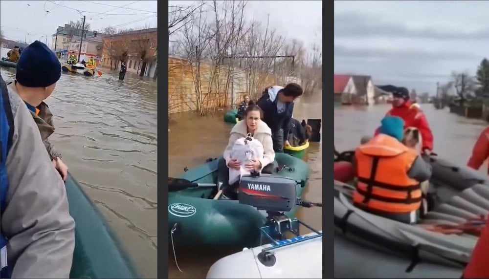 evakuace lidí, záplavy v Orenburgu, záplavy v Ruské federaci