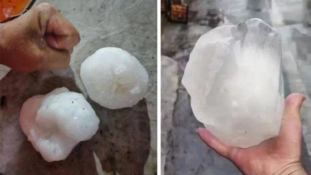 granizo en China, granizo gigante en Guangdong