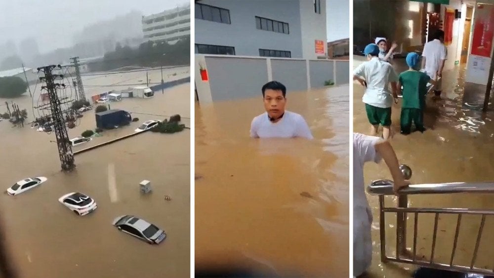 Oversvømmede gader i Kina, massive oversvømmelser i Guangdong, oversvømmelser i Kina