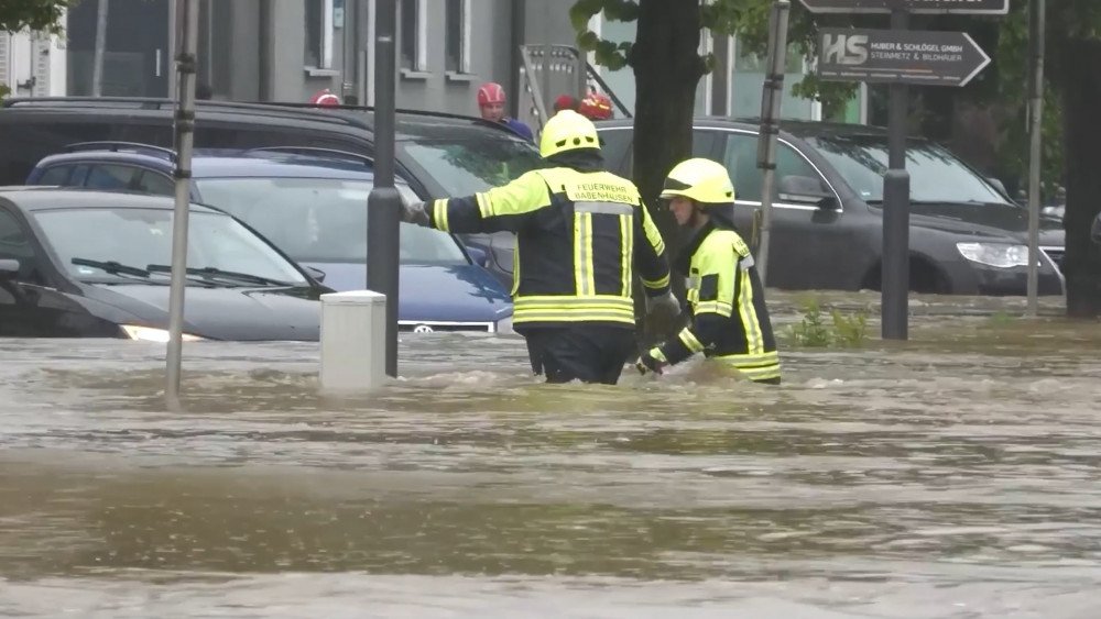 Flood in Bavaria, Danube flood, emergency in Passau