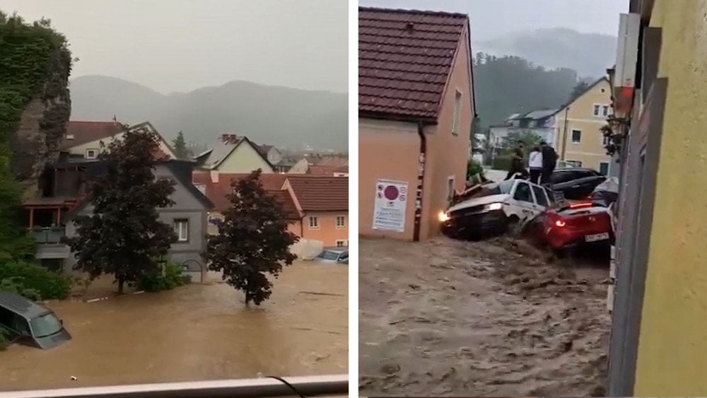 Inundación en Austria, tormenta en Austria