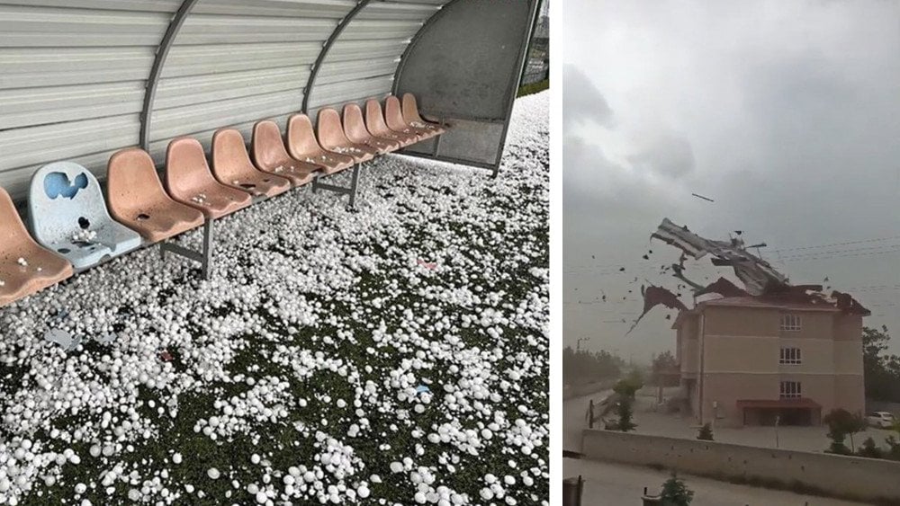 Granizo en Turquía, tormenta en Kayseri