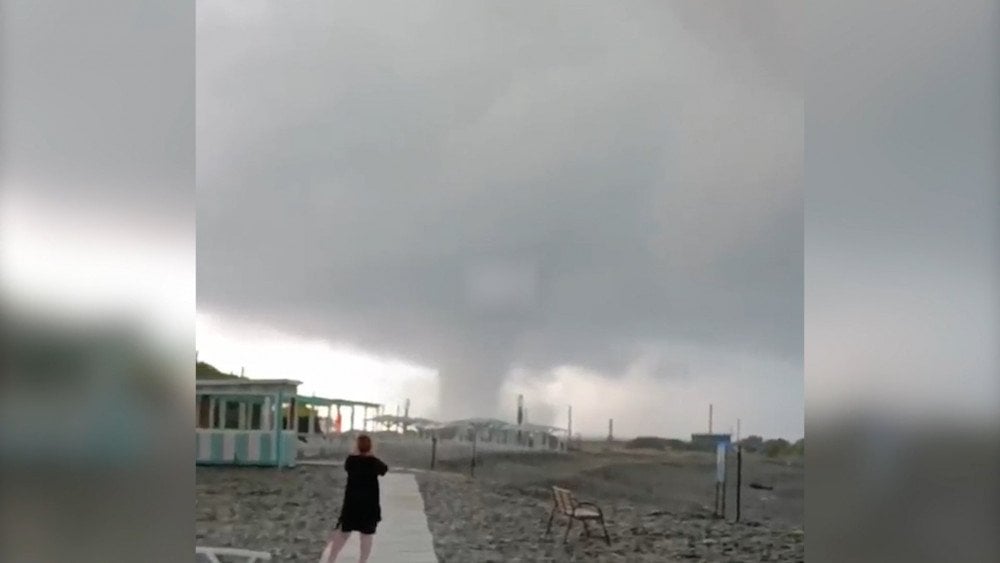 waterspout in Krasnodarskiy Krai, storm in Anapa, hail in Novorossiysk, waterspouts in Russia