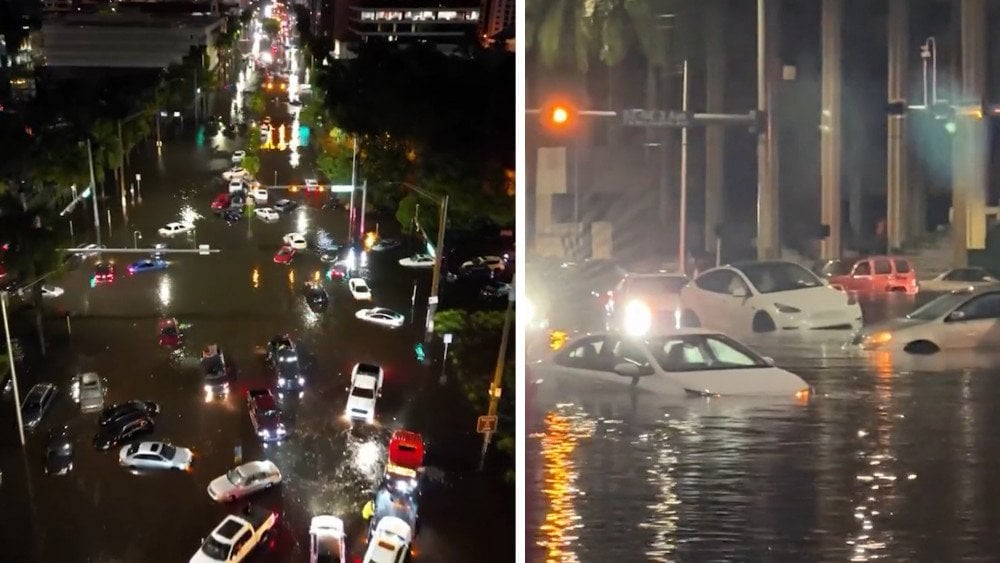 flood Florida, tropical depression USA, Miami airport flooded