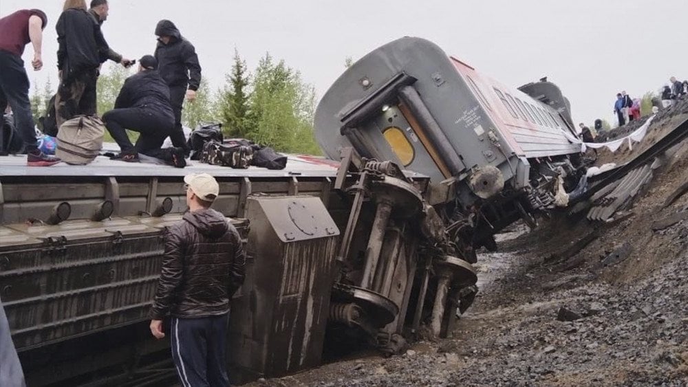 traukinio avarija Rusijoje, traukinio avarija Komi regione, traukinio avarija iš Vorkutos