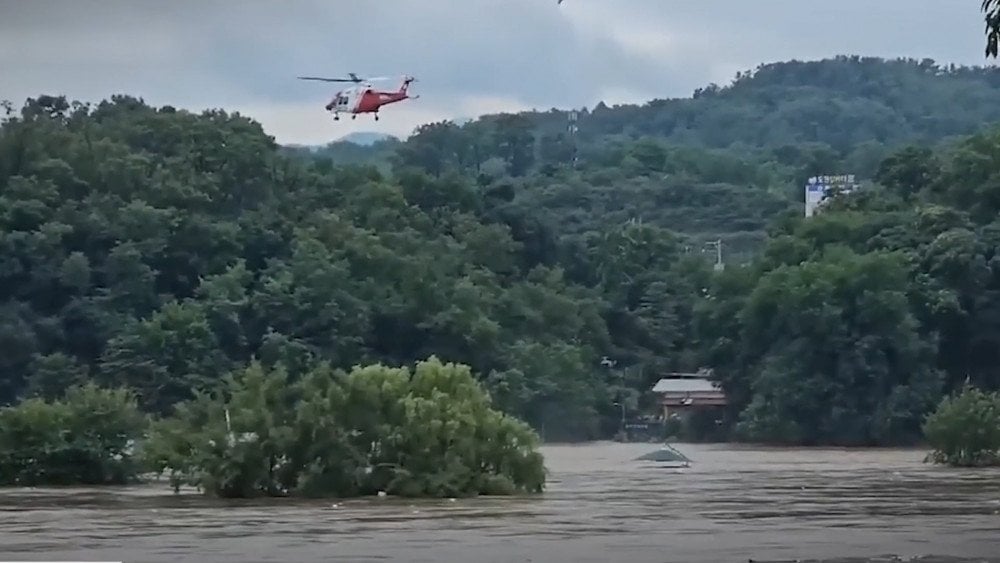 evacuação na Coreia, inundações na Coreia do Sul, chuvas anormais na Coreia