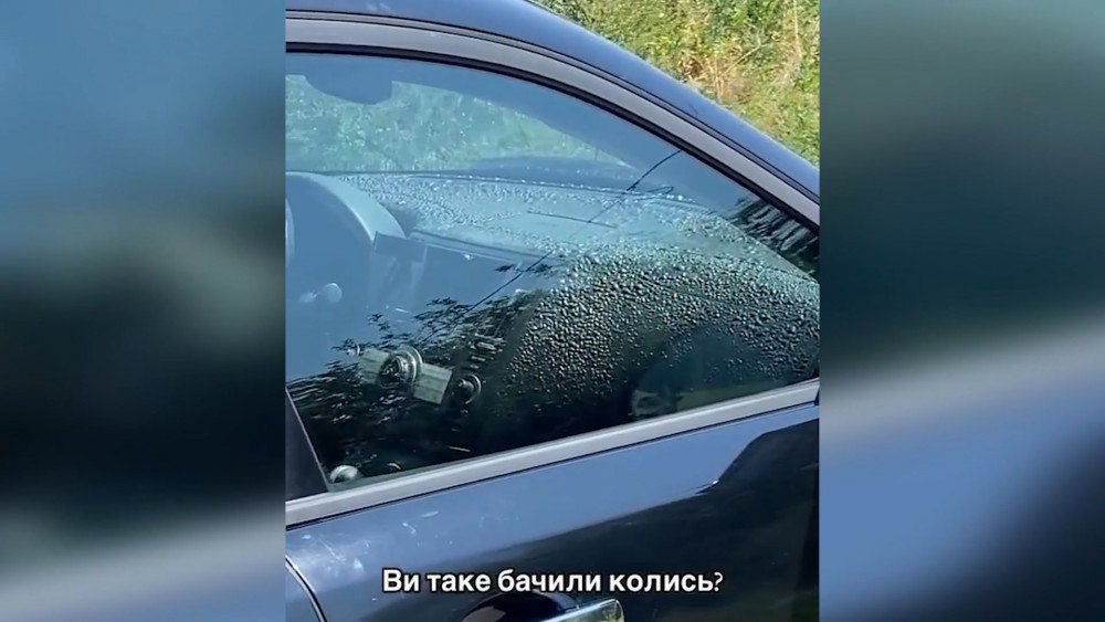 Heat in Ukraine, a car's dashboard melted, Ukraine