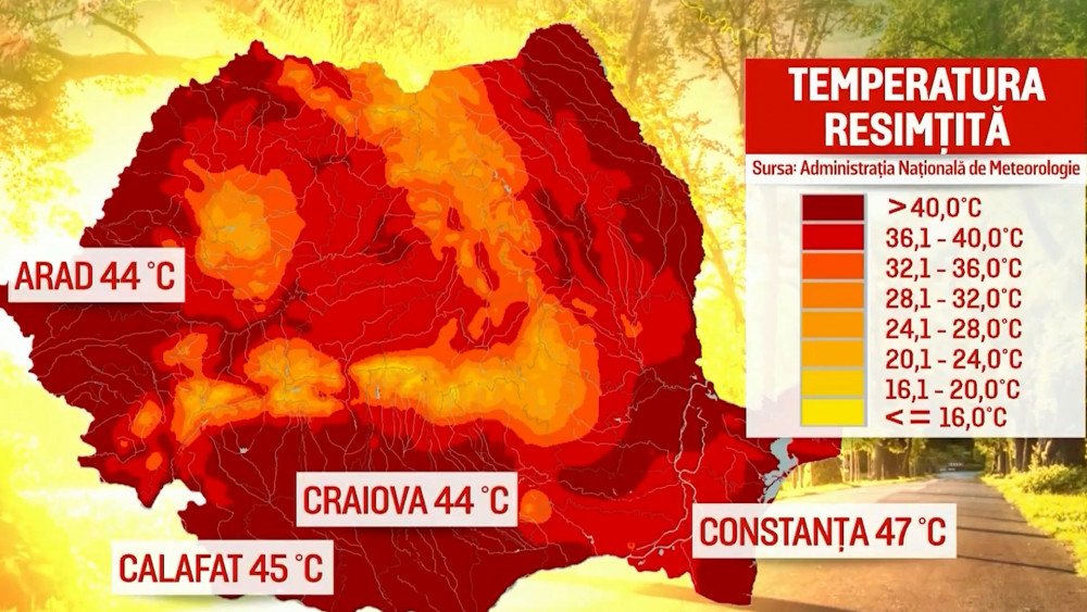 Руминияда жазирама, Руминияда юқори ҳарорат