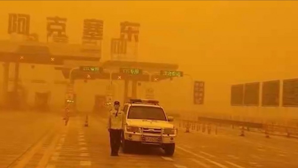 tempestade de poeira na China, tempestade de areia na China