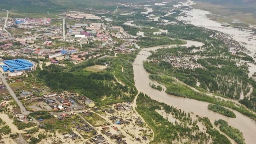 inundación en Chukotka, fuertes lluvias en Chukotka, desbordamiento del río en Bilibino, central nuclear de Bilibino