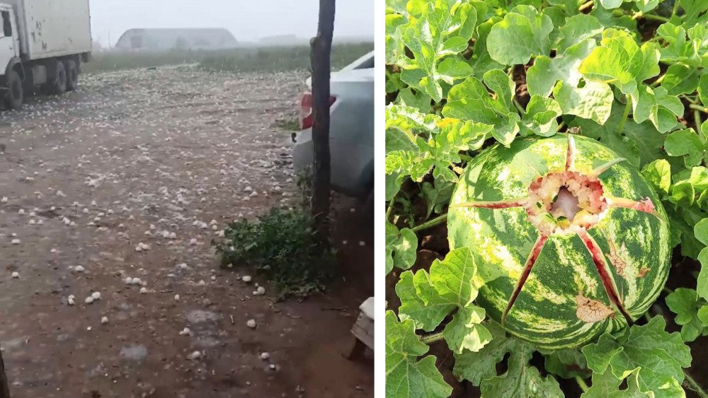 Gros grêlons dans la région de Volgograd, tempête dans la région de Volgograd