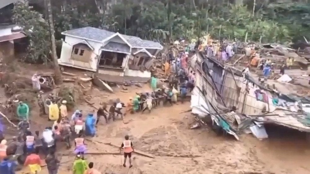 Inondation en Inde, glissement de terrain en Inde, des personnes sont décédées à cause d'un glissement de terrain en Inde, glissement de terrain dans l'État du Kerala.