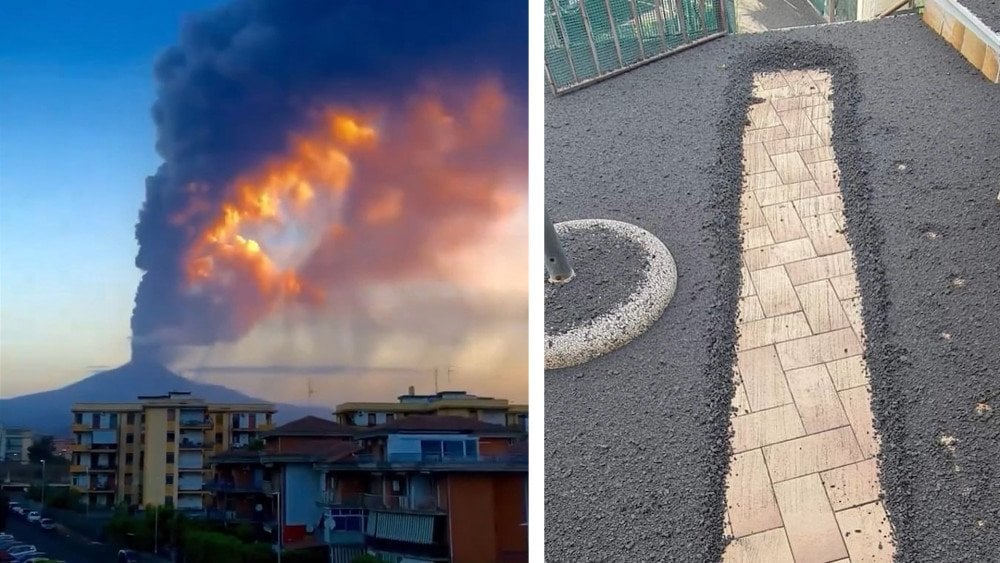 erupción volcánica, erupción del Etna, volcán en Sicilia, ceniza volcánica