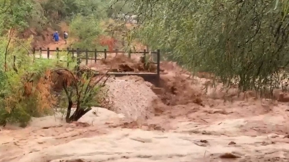 inundación en EE. UU., inundación en Arizona, tormenta en Arizona, Parque Nacional del Gran Cañón, Arizona