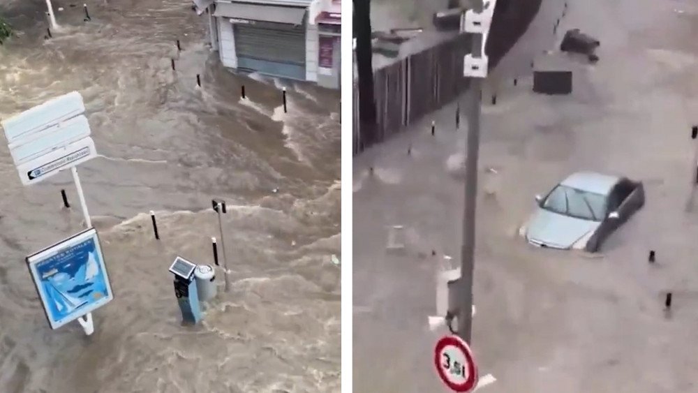 Flood in France, flood in Cannes, heavy rains in Cannes, storms in France