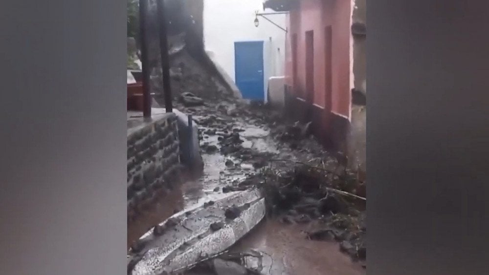 záplavy Itálie, vydatné lijáky v Itálii, Stromboli Itálie