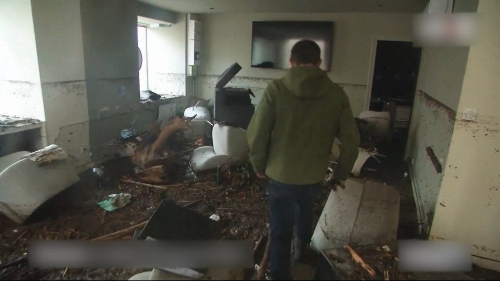 extreme downpour France, flooded homes France