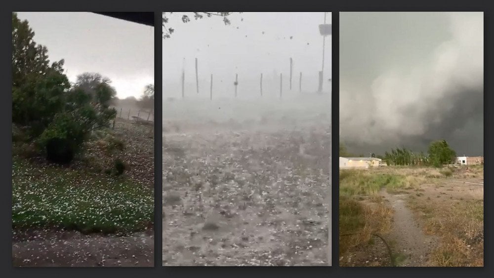 Granizo na Argentina, tornado na Argentina, chuva forte na Argentina