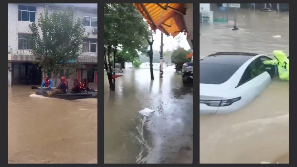 Tifón Kong-rey en China, Inundaciones en China