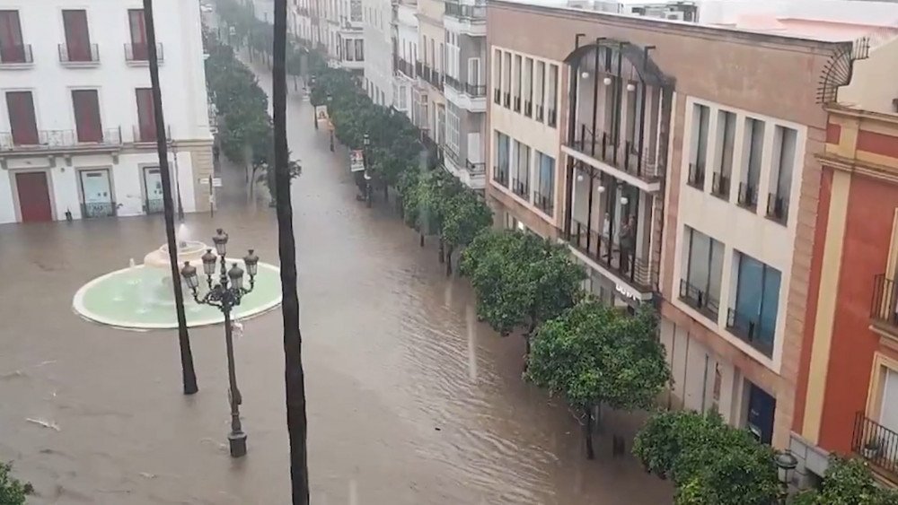 Oversvømmelser i Spanien, kraftig regn Spanien