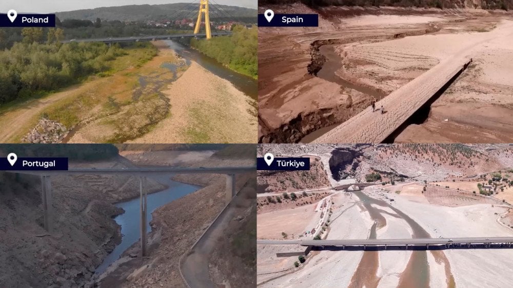 Severe droughts, drying rivers in Europe, disappearing lakes