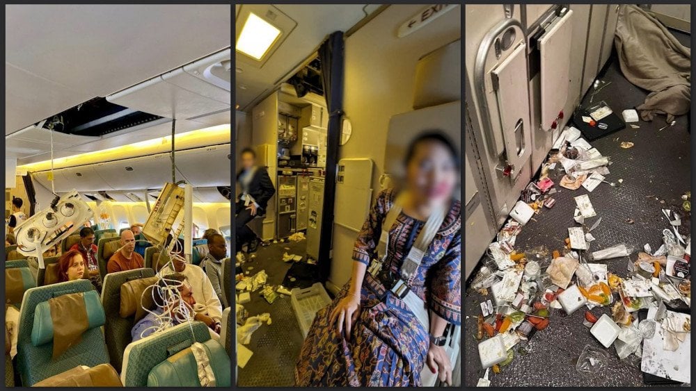 O avião caiu num buraco de ar, voar é perigoso, há problemas em viajar de avião, há turbulência.