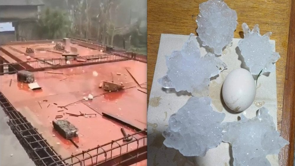 Granizo de gran tamaño en China - Granizo gigante en Uruguay