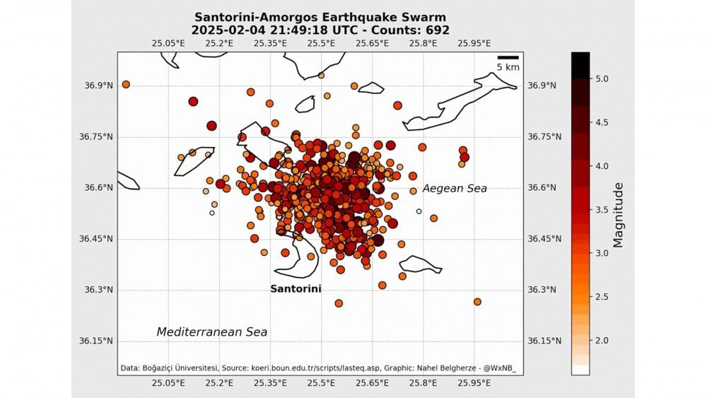 Cutremur Santorini, roi de cutremure Santorini, cutremur insula Amorgos