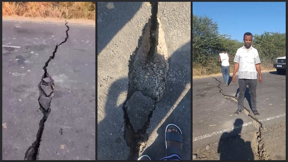 Tremblements de terre en Éthiopie, fissures dans le sol après les tremblements de terre en Éthiopie