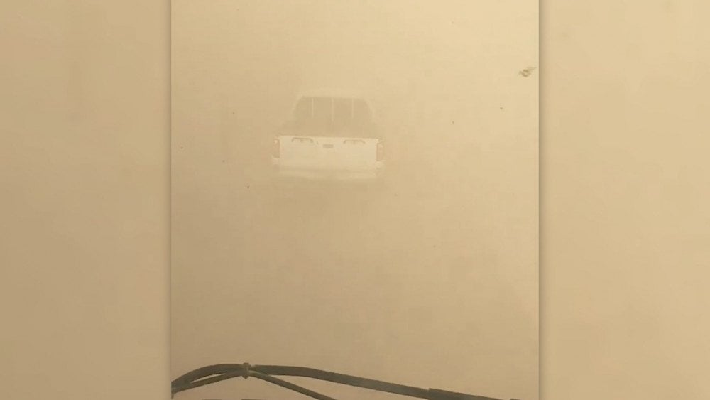 Sandstorm in Jordan, zero visibility on Roads in Jordan