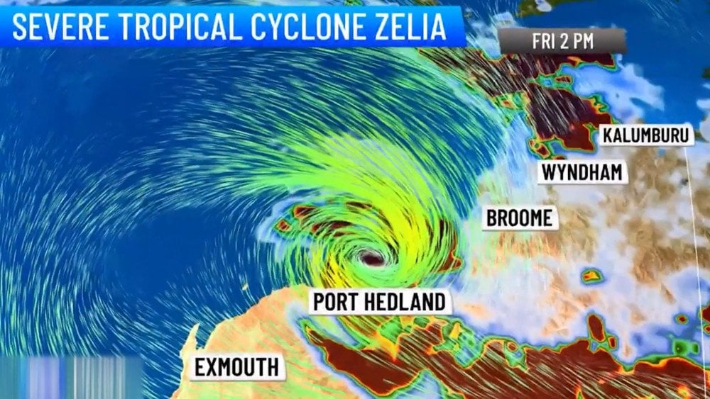 tropiskais ciklons Zelija, ciklons Austrālijā, ciklons Zelija Austrālijā