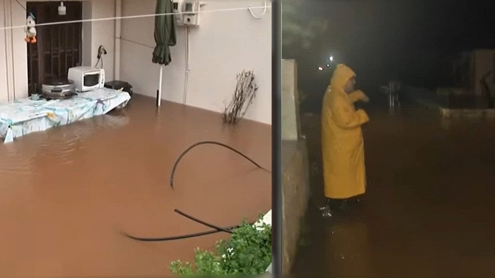 Inundações, tempestades e chuva torrencial na ilha de Kefalonia.