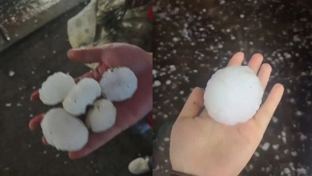 Hail in China, storm in China