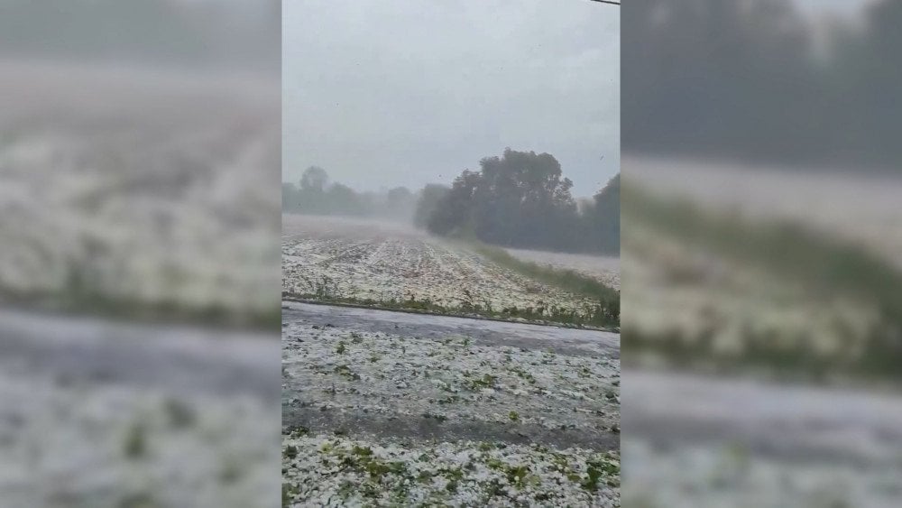 Storm in France, hailstorm in France, hail damages crops in France
