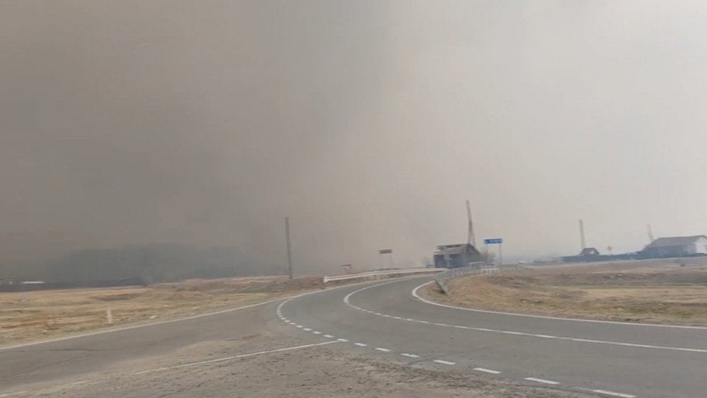 Forest fire in Russia, wildfires in Trans-Baikal