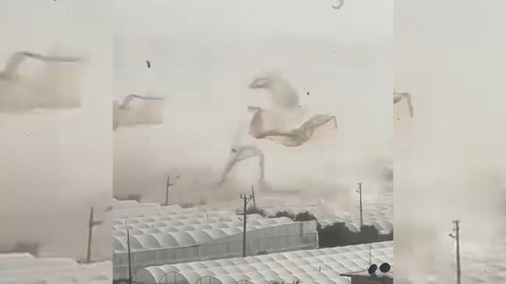 Tornado in Turkey, tornado destroyed greenhouses in Turkey