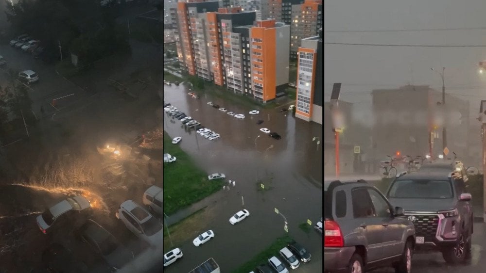 Pljusak u Rusiji, potopljene ulice u Barnaulu, jaka kiša u Barnaulu