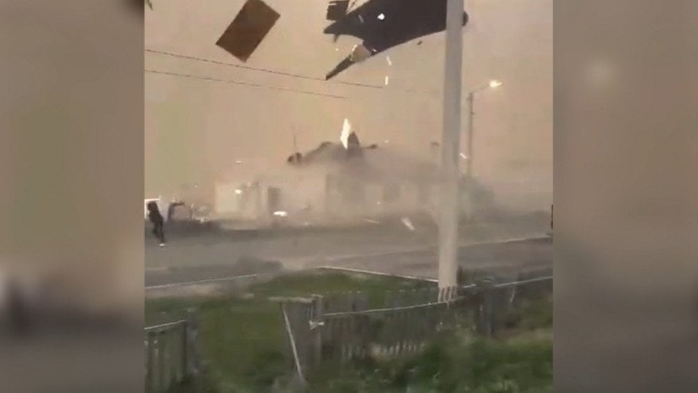 Storm in Kazakhstan, strong wind in Kazakhstan, wind tore off a building’s roof in Kazakhstan