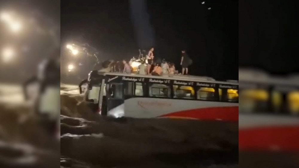 Flood in Nepal, bus swept away by the current in Nepal, torrential rain in Nepal