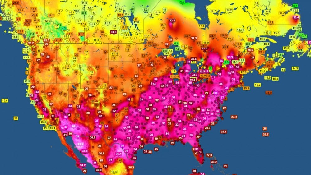 Abnormal heatwave in the USA, heatwave in the USA, temperature records in the USA