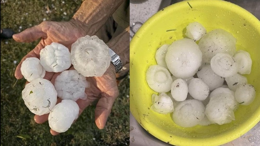 Hail in Italy, storm in Italy, hail in Europe