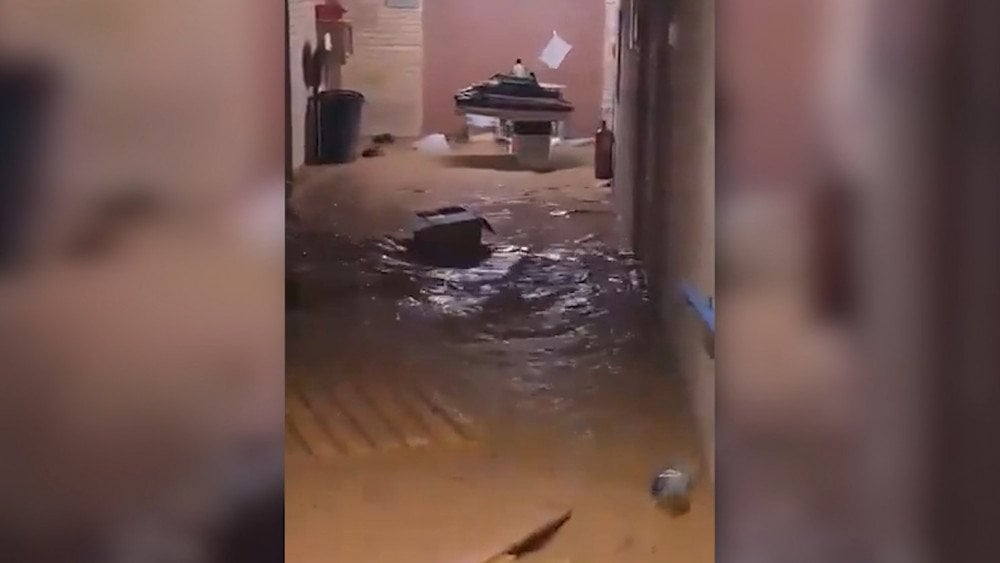 Storm in Spain, rain flooded hospital in Spain, heavy rain in Spain