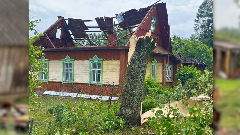 Tornado in Russia, tornado in Pskov Region, storm in Russia