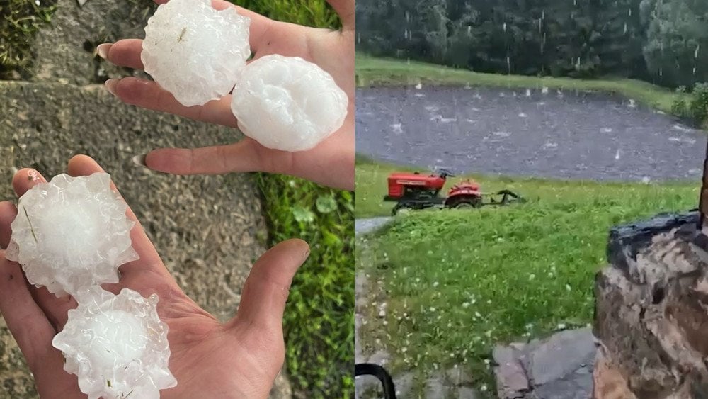 Hail in Latvia, storm in Latvia, hail damaged homes and cars in Latvia
