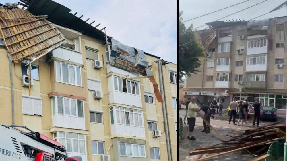 Storm in Romania, roofs torn off houses in Romania, strong wind in Romania