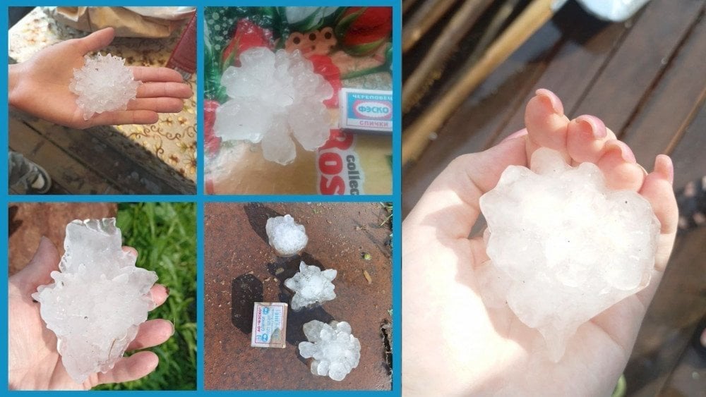 Granizo na Rússia, granizo na região de Khabarovsk